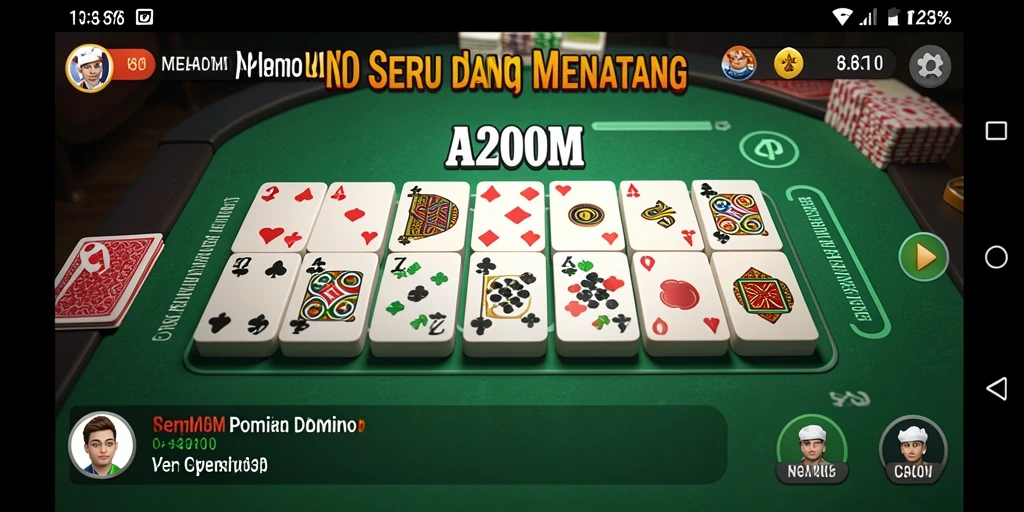 Tampilan gameplay menarik dari A200M saat bermain Domino.