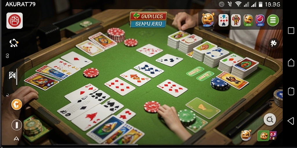 Screenshot gameplay AKURAT79 menampilkan keseruan permainan Gaple.