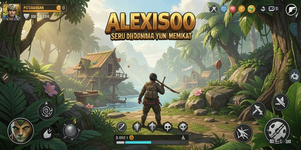 Tampilan utama ALEXIS500 menampilkan gameplay seru dan grafis memukau.