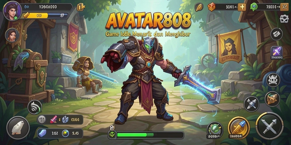 Tampilan gameplay AVATAR808 yang menarik dengan karakter yang berinteraksi.