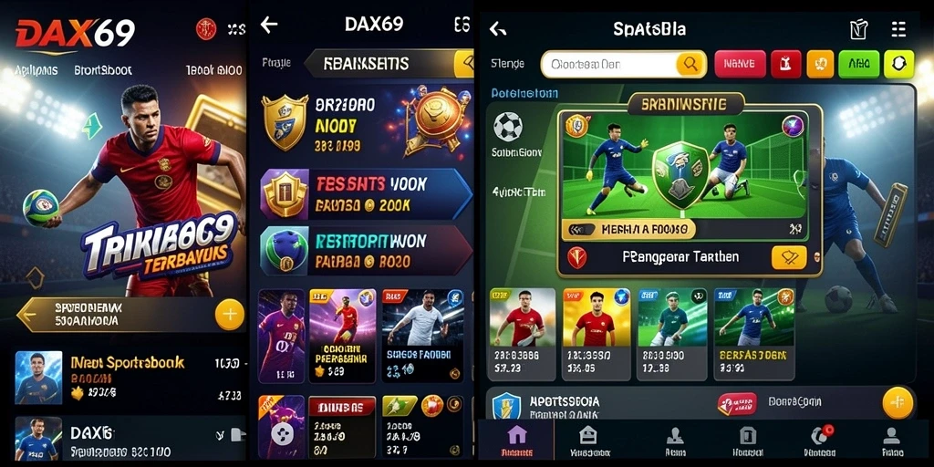 Screenshot DAX69 menunjukkan antarmuka yang menarik dan interaktif untuk taruhan olahraga.
