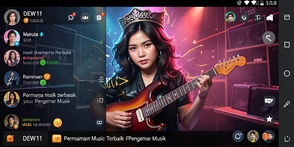 Screenshot DEWI11 menampilkan gameplay yang seru dan interaktif dengan musik.