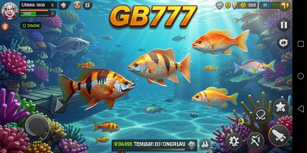 Tampilan gameplay GB777 dengan aksi tembak ikan yang seru.