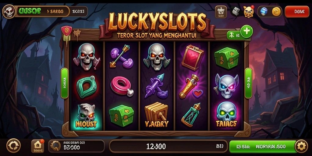 Tampilan menakutkan dari gameplay LUCKYSLOTS yang menghantui.