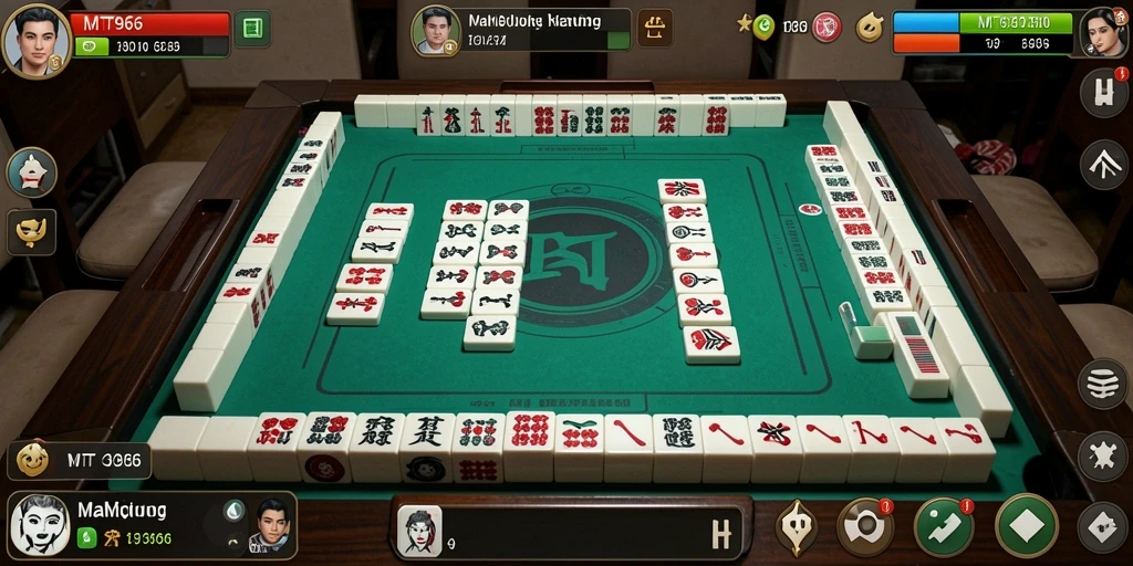 Tampilan gameplay seru MT966 yang penuh strategi Mahjong.