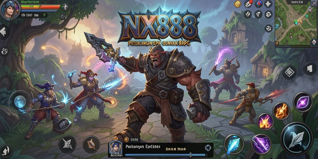 Screenshot gameplay <strong>NX888</strong> menampilkan pertarungan seru dan karakter yang memukau.