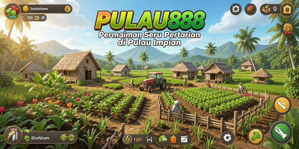 Tampilan game Farming yang menarik di PULAU88 dengan aktivitas bertani.