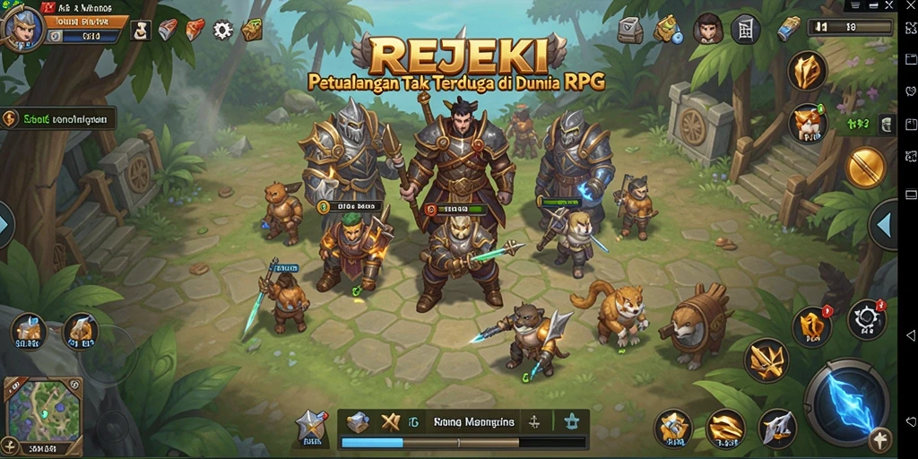 Tampilan gameplay yang mendebarkan dari REJEKI di dunia RPG.