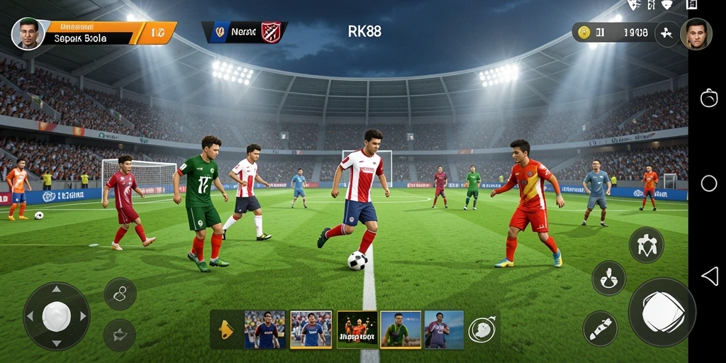 Tampilan adiktif dari permainan sepak bola RK88 yang menarik.