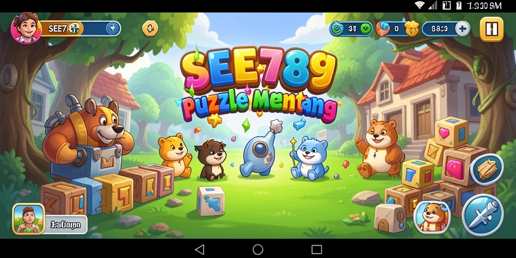 Screenshot SEE789 menampilkan aksi gameplay yang seru dalam menyelesaikan puzzle.
